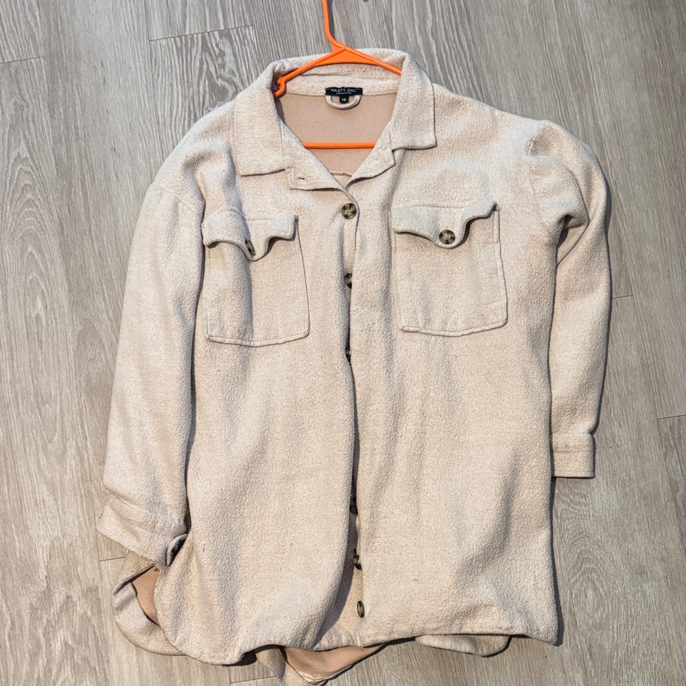 Nasty Gal Cream Textured Jacket